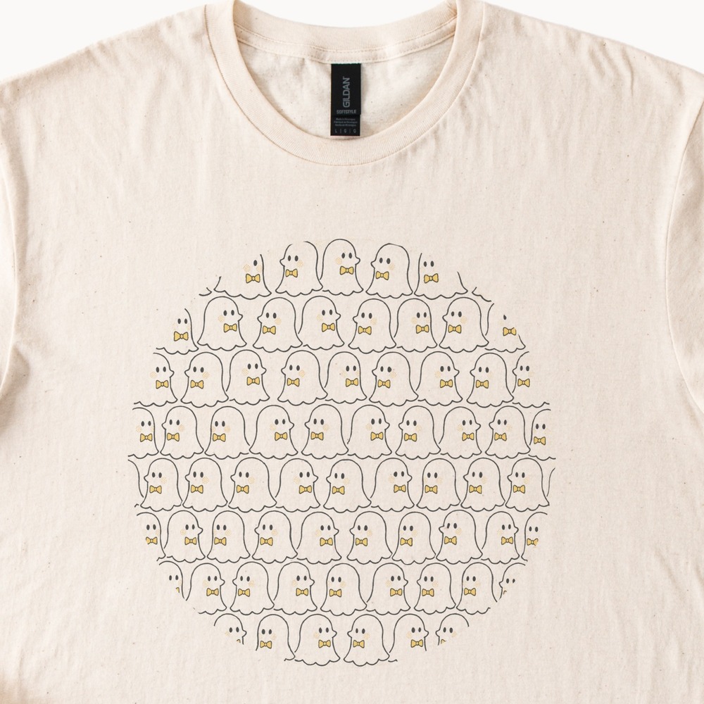 Bow-Tied Ghosts Packed in a Circle Tee